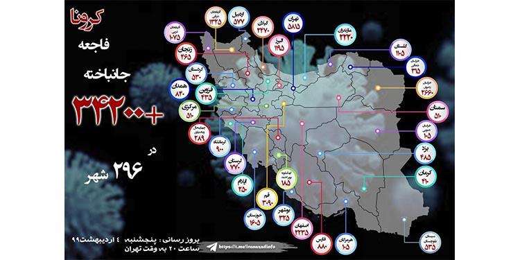 شروع موج جدیدی از کرونا و آمار جانگداز بیش از ۳۴ هزار فوتی در ایران